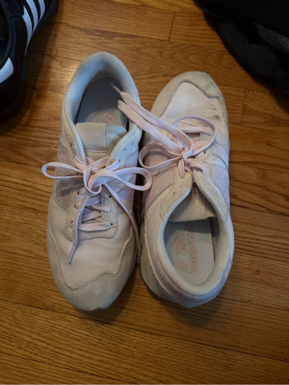 New Balance Pale Pink Suede Sneakers